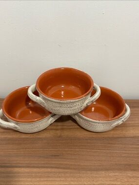 De Silva , Italian Rust Orange Glazed Stoneware . Set of 3